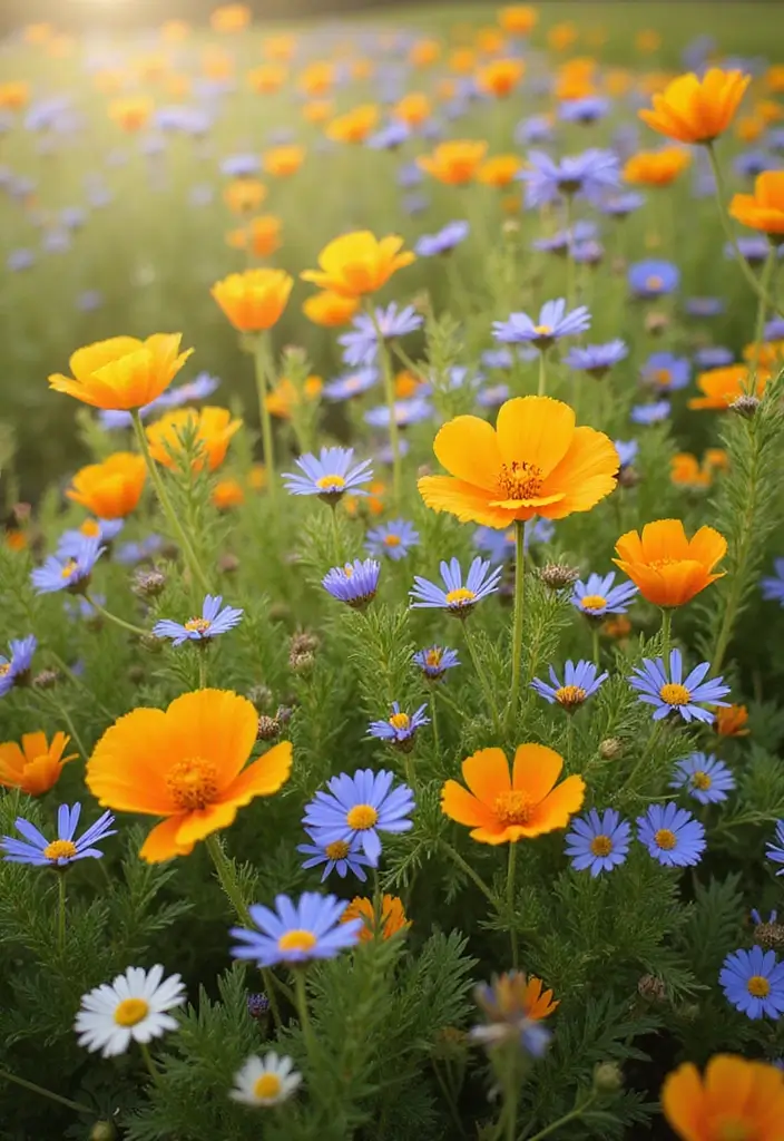 30 Front Flower Bed Ideas for Full Sun Gardens - 3. Drought-Resistant Wildflower Mix