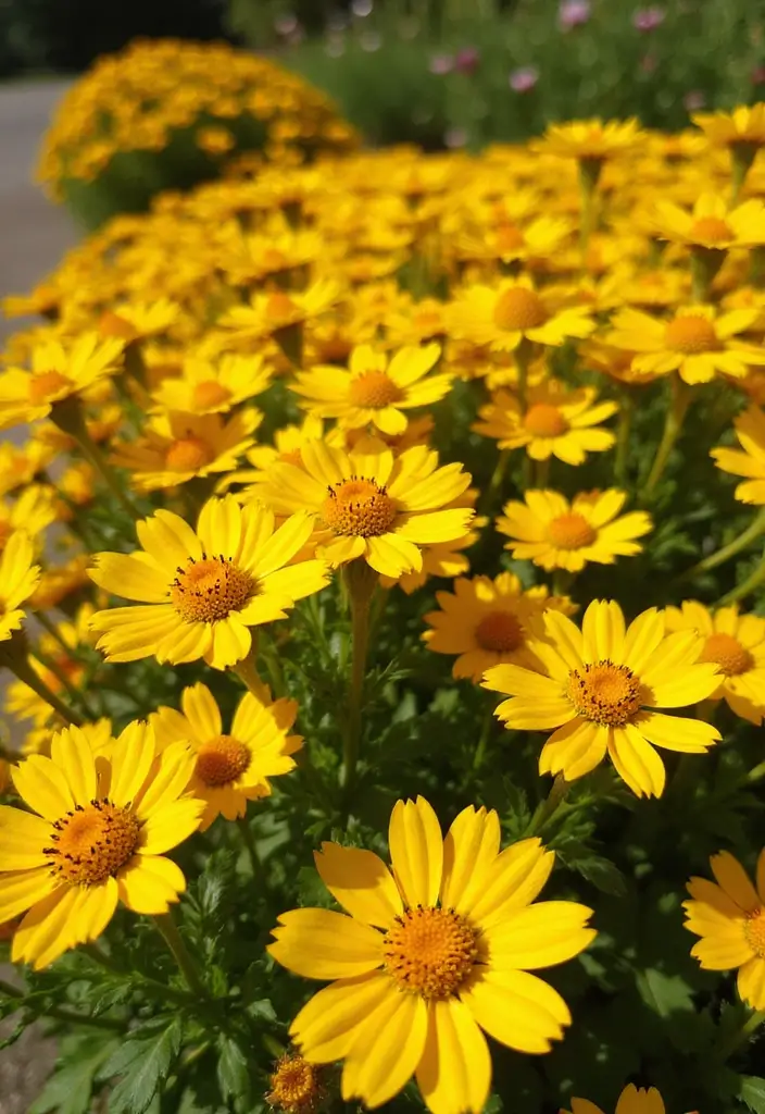 30 Front Flower Bed Ideas for Full Sun Gardens - 8. Elegant Coreopsis