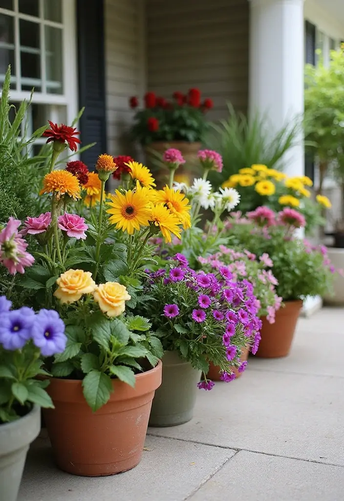30 Front Porch Flower Pot Ideas That Make a Welcoming Entryway - 23. Edible Flower Pots
