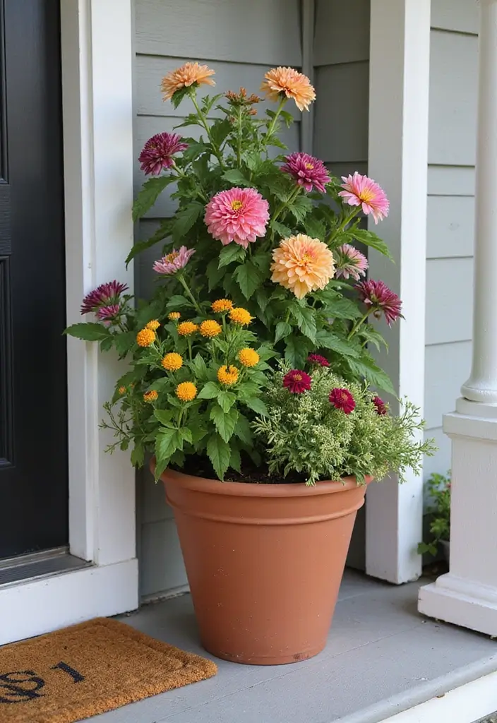 30 Front Porch Garden Ideas with Flower Beds to Welcome Guests - 17. Vertical Garden Planters