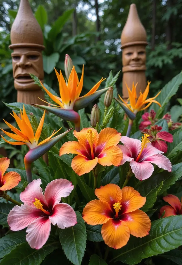 30 Garden Flower Bed Ideas That Bring Color to Your Yard - 13. Tropical Escape