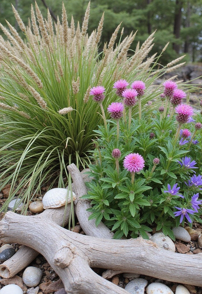 30 Garden Flower Bed Ideas That Bring Color to Your Yard - 20. Cool Coastal