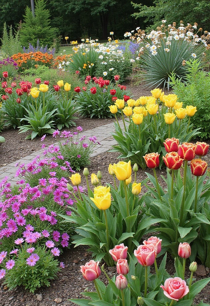 30 Garden Flower Bed Ideas That Bring Color to Your Yard - 30. Seasonal Showcases