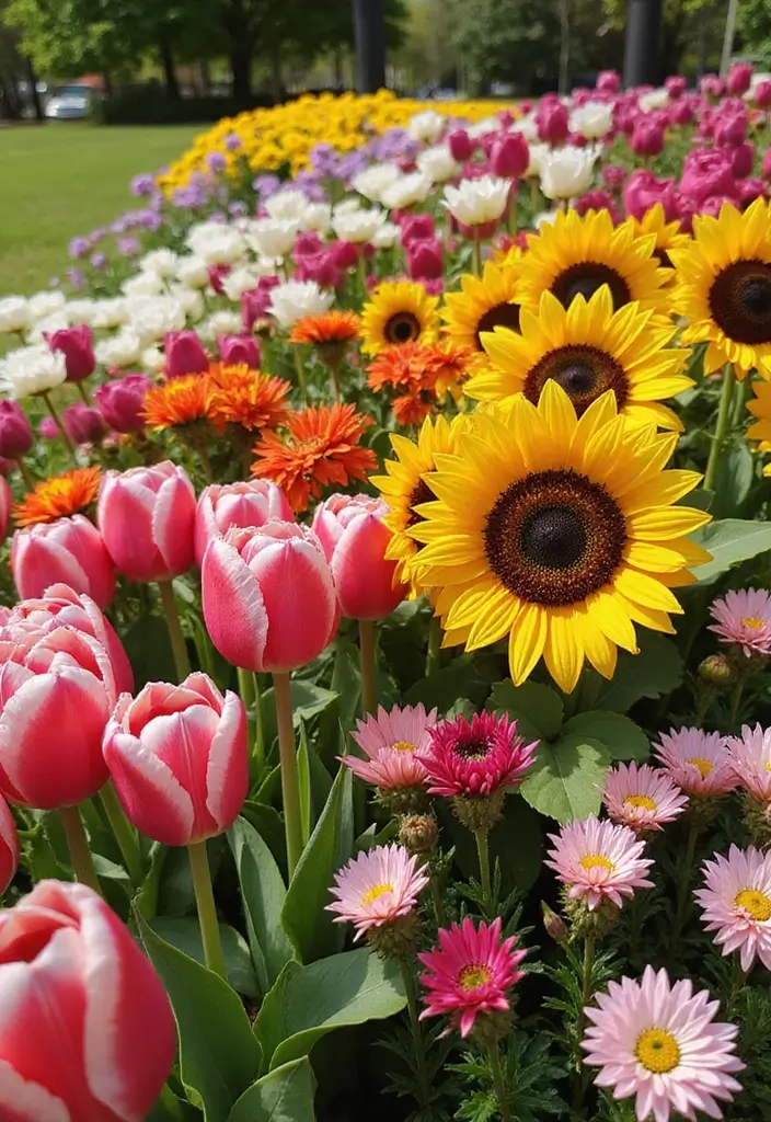 30 Garden Flower Bed Ideas That Bring Color to Your Yard - 6. Seasonal Splendor