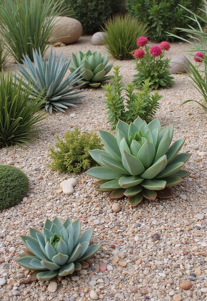 30+ Gravel Flower Bed Ideas That Are Low Maintenance and Beautiful - 1. Desert Oasis