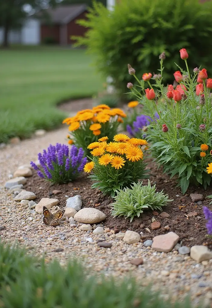 30+ Gravel Flower Bed Ideas That Are Low Maintenance and Beautiful - 13. Butterfly Haven