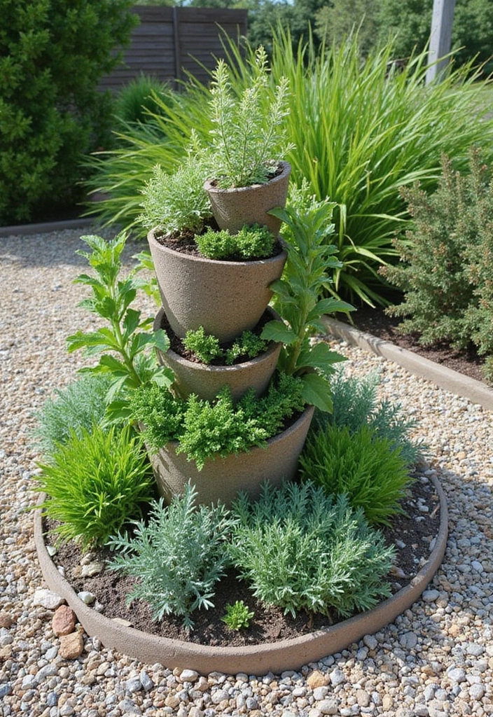 30+ Gravel Flower Bed Ideas That Are Low Maintenance and Beautiful - 24. Herb Spiral Design