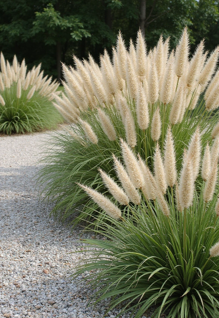30+ Gravel Flower Bed Ideas That Are Low Maintenance and Beautiful - 27. Ornamental Grass Showcase