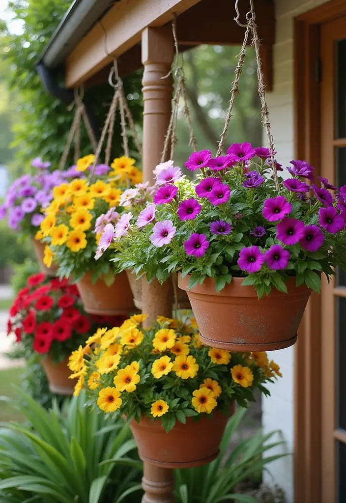 30 Hanging Flower Basket Ideas That Add Charm to Any Space - 1. Classic Petunia Perfection