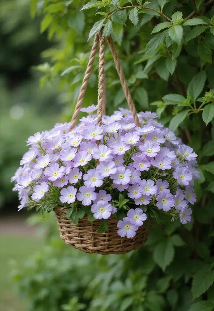 30 Hanging Flower Basket Ideas That Add Charm to Any Space - 10. Delightful Sweet Alyssum