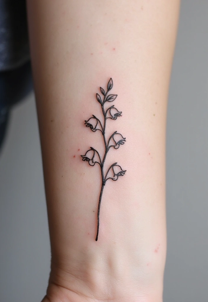 30+ May Birth Flower Designs That Make Perfect Bouquets and Tattoos - 3. Minimalist Lily of the Valley Tattoos