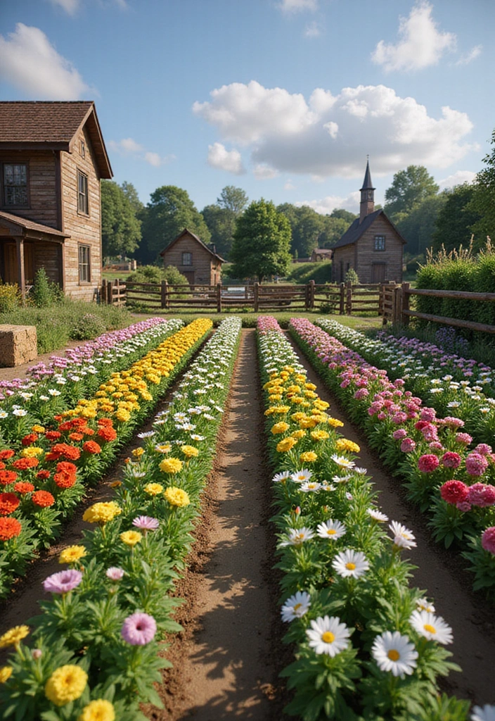 30+ Minecraft Flower Garden Builds to Inspire Your Next Creation - 13. Rustic Flower Farm