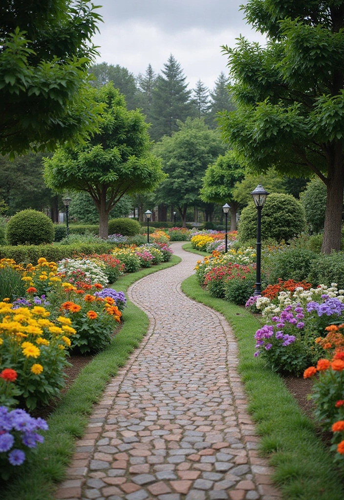30+ Minecraft Flower Garden Builds to Inspire Your Next Creation - 17. Colorful Pathway Garden