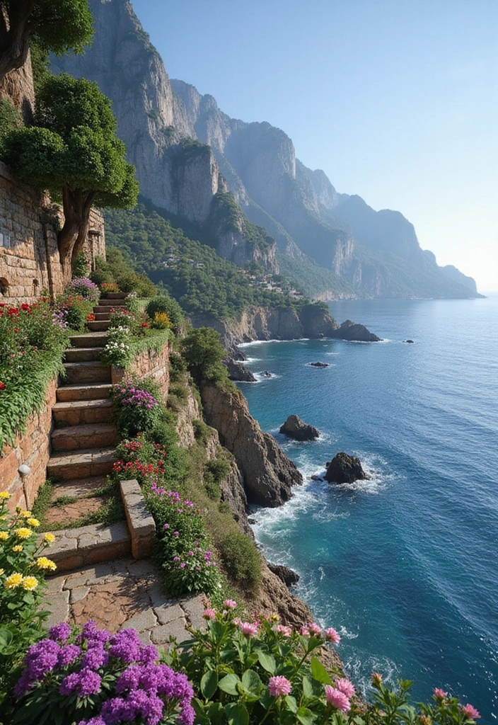 30+ Minecraft Flower Garden Builds to Inspire Your Next Creation - 20. Coastal Cliff Garden