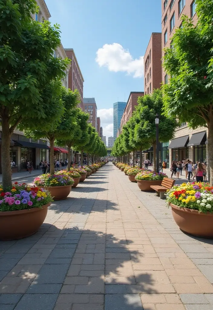 30+ Minecraft Flower Garden Builds to Inspire Your Next Creation - 27. Urban Flower Plaza