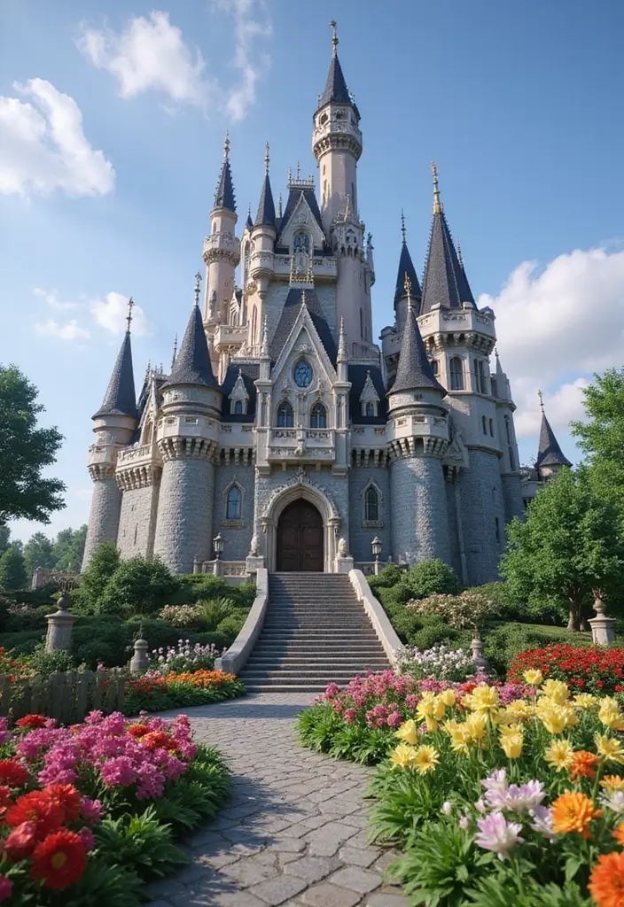 30+ Minecraft Flower Garden Builds to Inspire Your Next Creation - 29. Fantasy Flower Castle