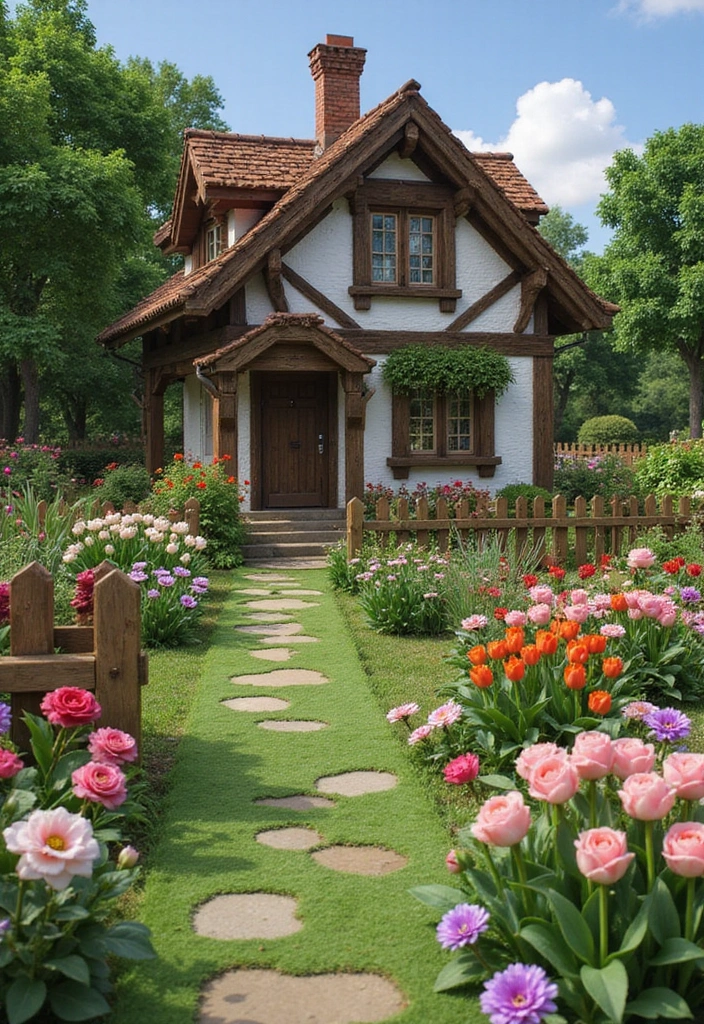 30+ Minecraft Flower Garden Builds to Inspire Your Next Creation - 4. Cottagecore Garden