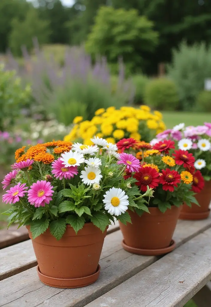 30 Mixed Flower Pot Arrangements That Impress Guests Instantly 16 30 Mixed Flower Pot Arrangements That Impress Guests Instantly - 16. Garden Party Ready
