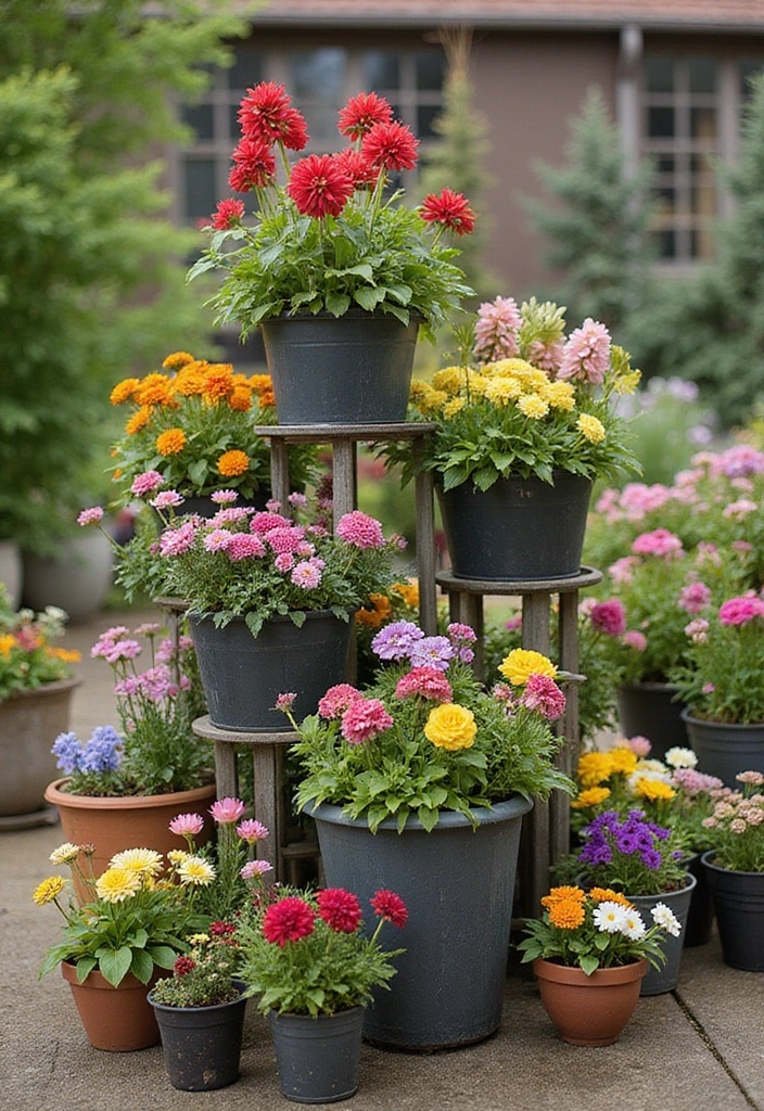 30 Mixed Flower Pot Arrangements That Impress Guests Instantly 20 30 Mixed Flower Pot Arrangements That Impress Guests Instantly - 20. Artistic Arrangement