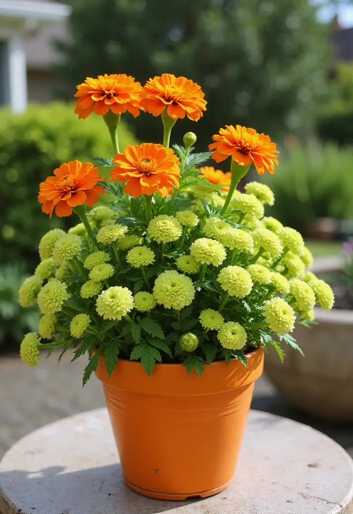 30 Mixed Flower Pot Arrangements That Impress Guests Instantly 23 30 Mixed Flower Pot Arrangements That Impress Guests Instantly - 23. Bright Citrus Splash