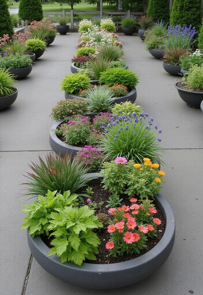 30+ Narrow Flower Bed Solutions to Maximize Small Spaces - 23. Unique Planter Shapes
