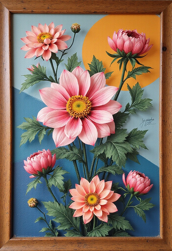 30 November Birth Flower Ideas for Unique Arrangements and Jewelry - 10. Chrysanthemum Wall Art Creations