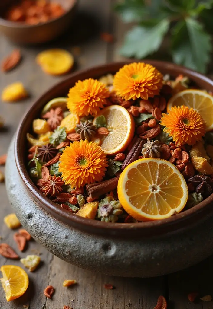30 November Birth Flower Ideas for Unique Arrangements and Jewelry - 11. Chrysanthemum-Inspired Potpourri