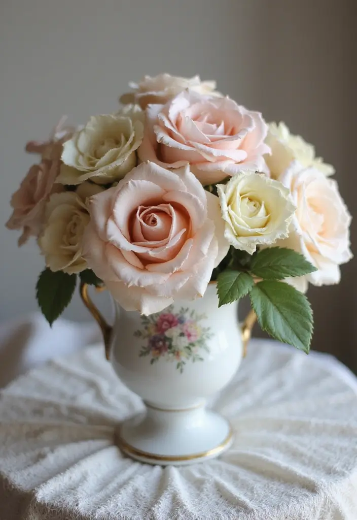 30 October Flower Bouquet Inspirations Youll Fall in Love With 17. Soft Pastels Blush and Cream Colors