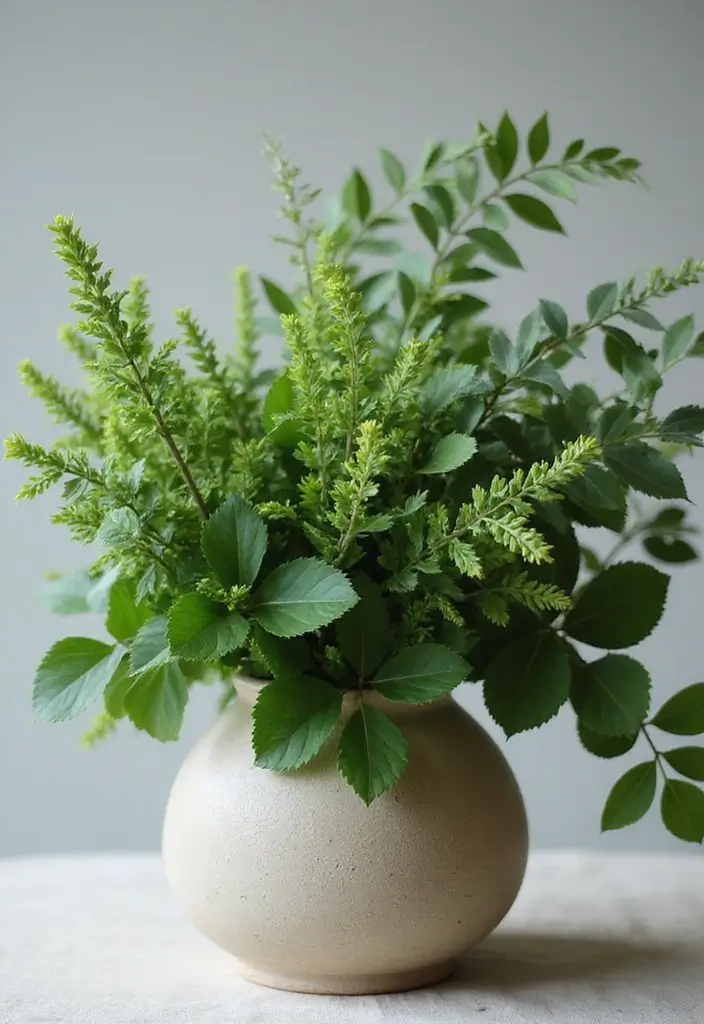 30 October Flower Bouquet Inspirations Youll Fall in Love With 18. Earthy Greens A Foliage Based Arrangement