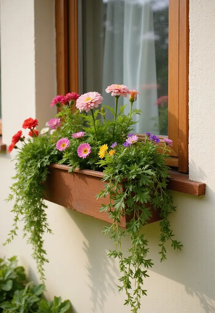 30+ Outdoor Flower Pot Arrangements That Look Gorgeous Year-Round - 2. Wall-Mounted Flower Boxes
