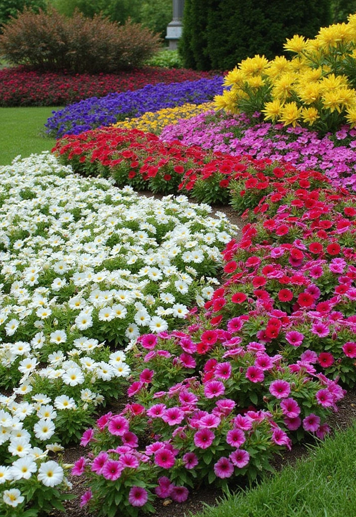 30 Petunias Flower Bed Ideas for Charming Front Yards - 11. Petunias with Ground Covers
