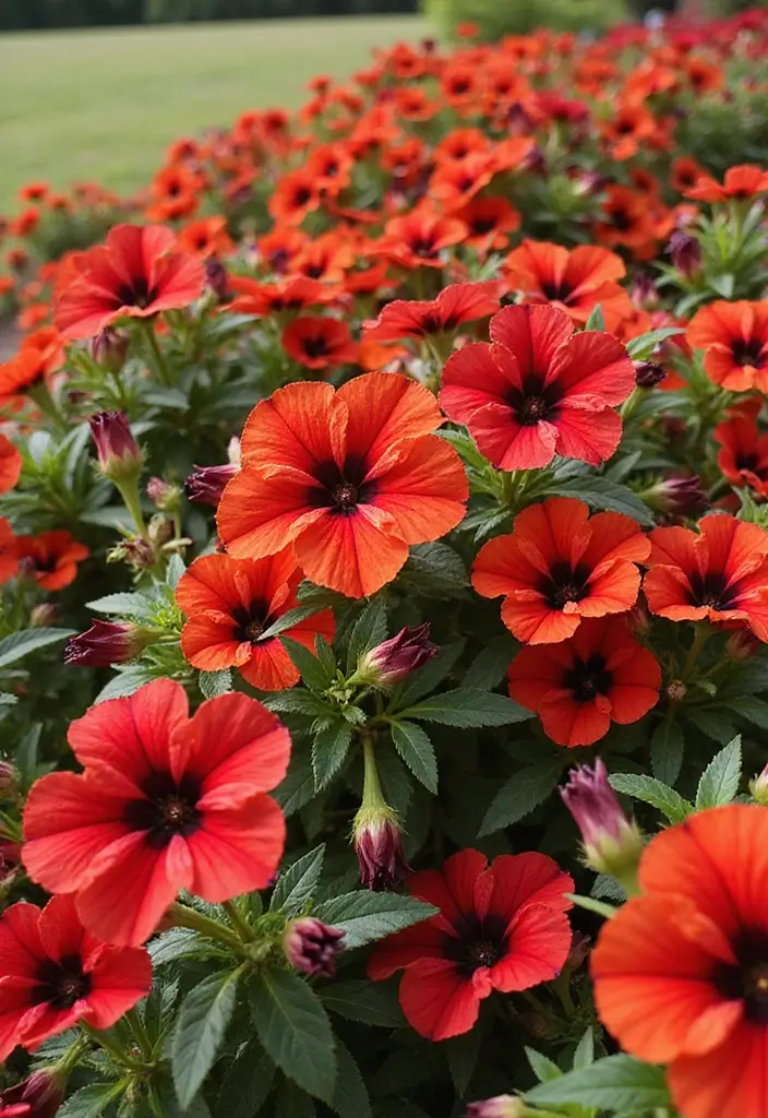 30 Petunias Flower Bed Ideas for Charming Front Yards - 21. Petunias for Seasonal Color Changes