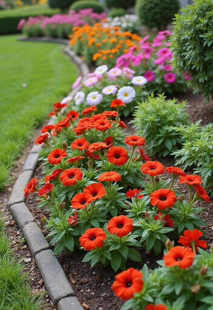 30 Petunias Flower Bed Ideas for Charming Front Yards - 23. Petunias for Edging
