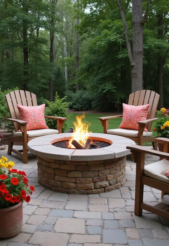 30 Petunias Flower Bed Ideas for Charming Front Yards - 26. Petunias Around Fire Pits