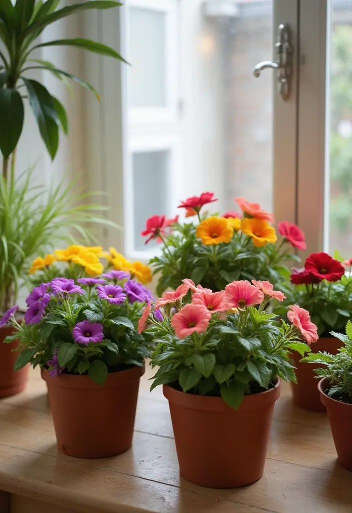 30 Petunias Flower Bed Ideas for Charming Front Yards - 29. Petunias for Indoor Gardens