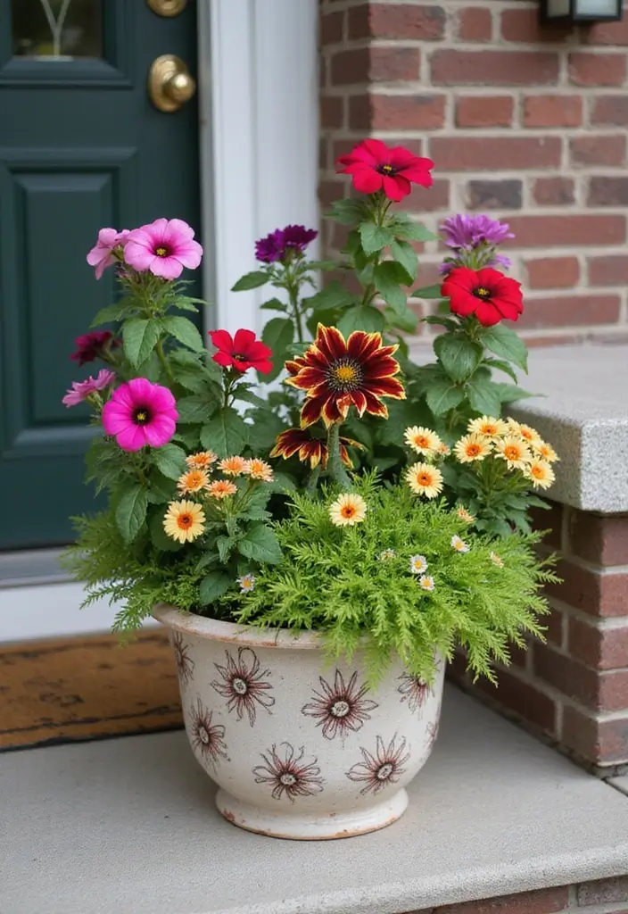 30 Petunias Flower Bed Ideas for Charming Front Yards - 3. Container Combinations