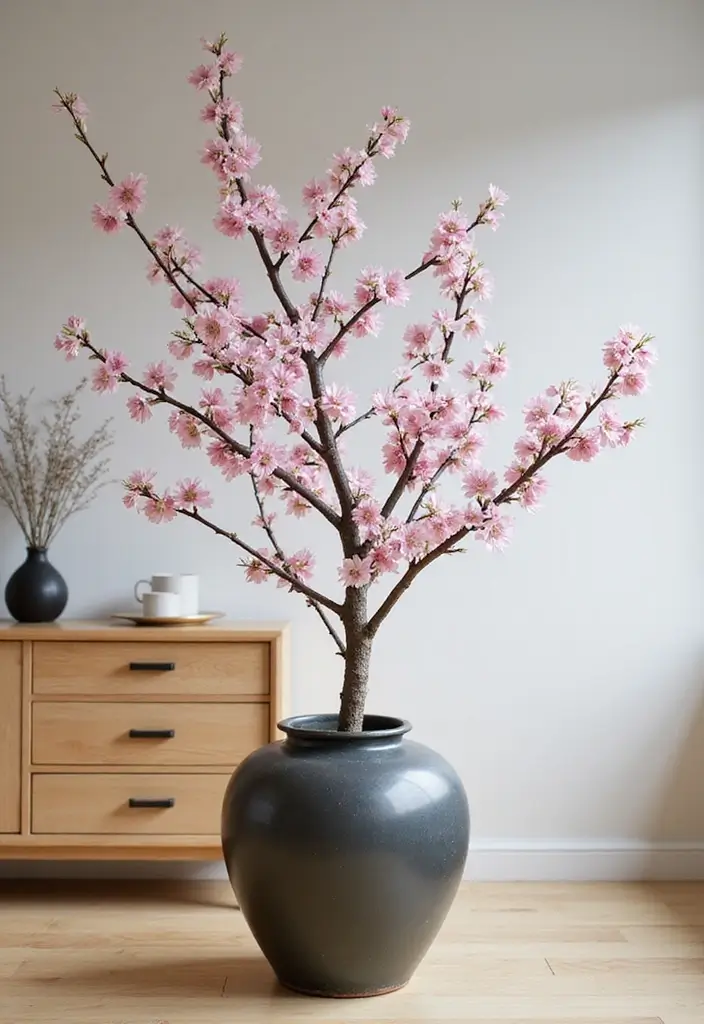 30 Spring Flower Arrangement Ideas to Refresh Your Home - 3. Charming Cherry Blossom Branches