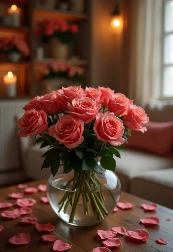 30 Spring Flower Arrangement Ideas to Refresh Your Home - 9. Romantic Rose Bouquets