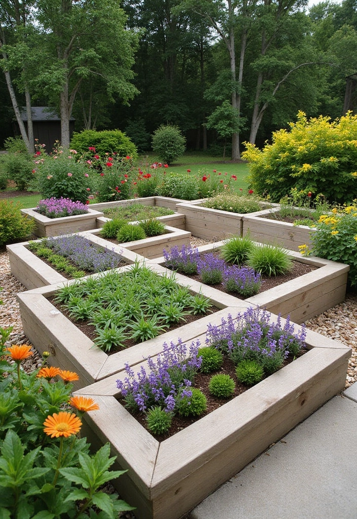 30+ Square Flower Bed Ideas for Modern and Classic Homes - 22. Multi-Use Square Flower Beds