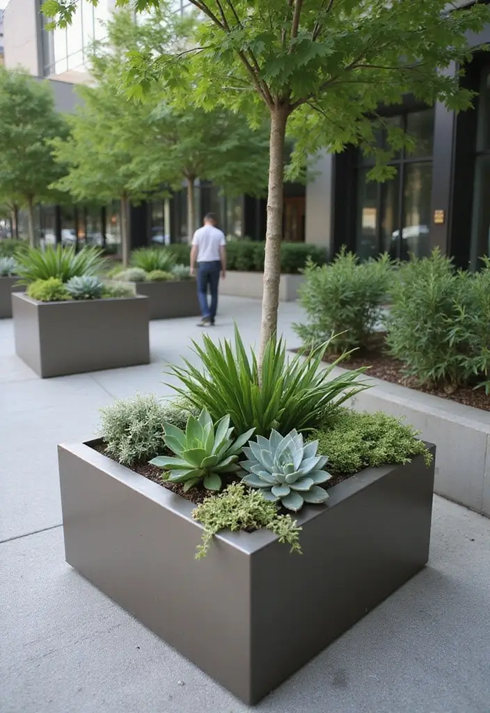 30+ Square Flower Bed Ideas for Modern and Classic Homes - 3. Sleek Metal Squares for a Modern Edge