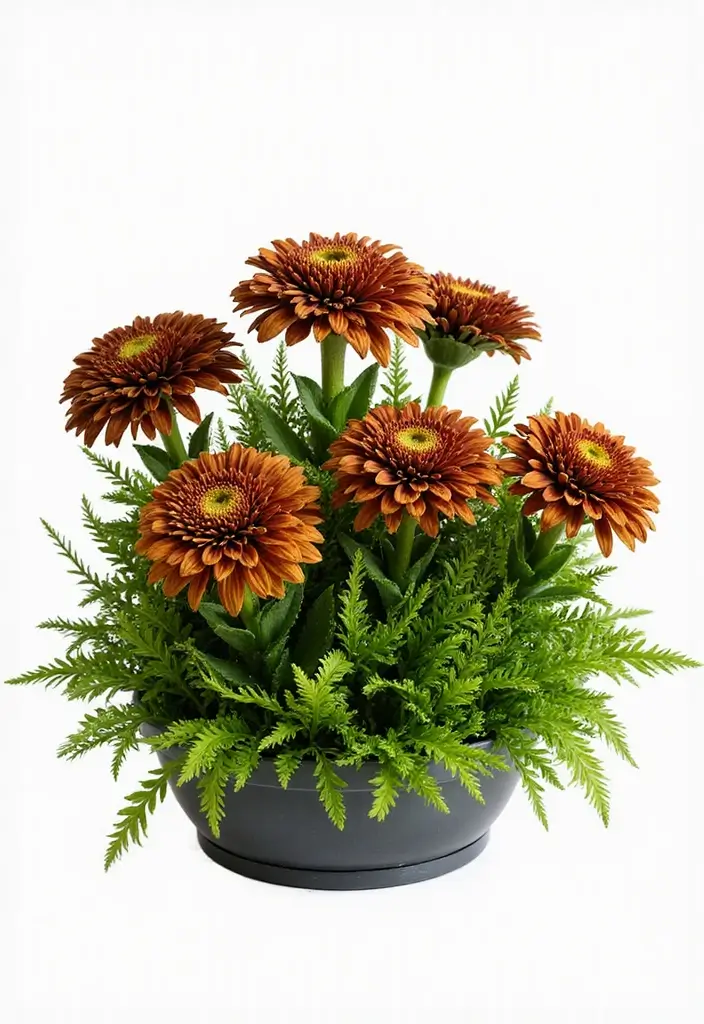 30 Stunning Flower Color Combinations That Always Work Together - 11. Earthy Brown and Bright Green