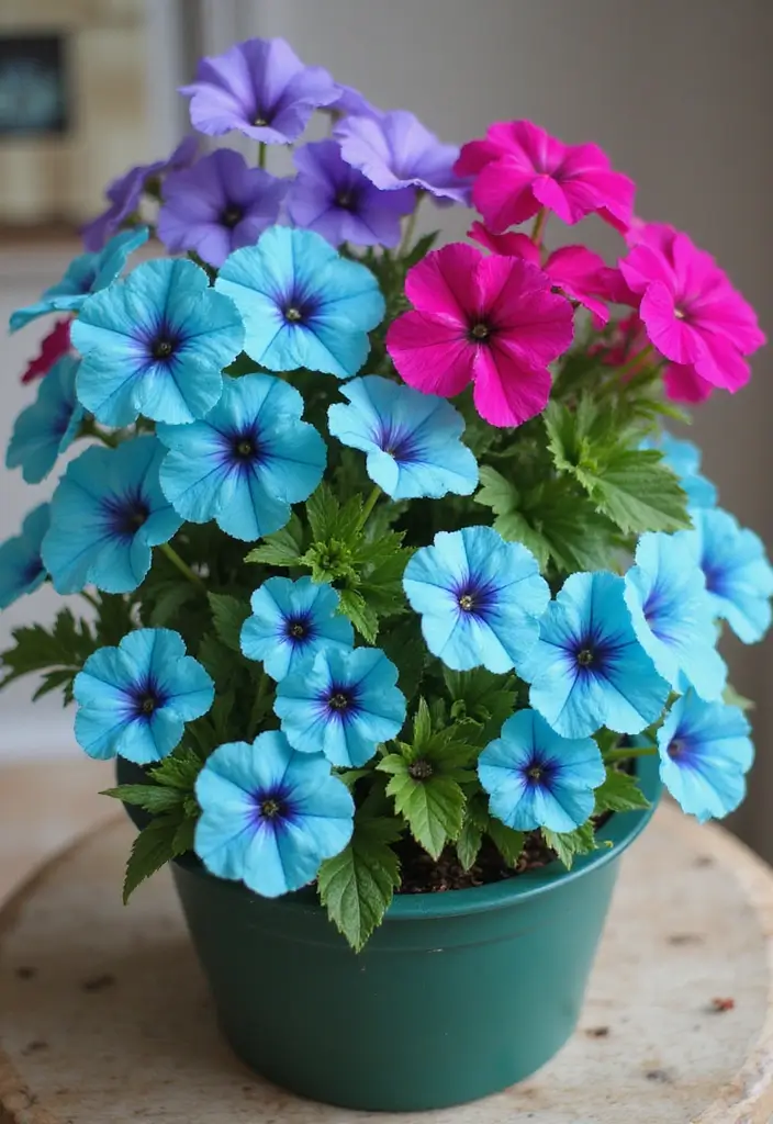 30 Stunning Flower Color Combinations That Always Work Together - 16. Cheerful Aqua and Bright Magenta