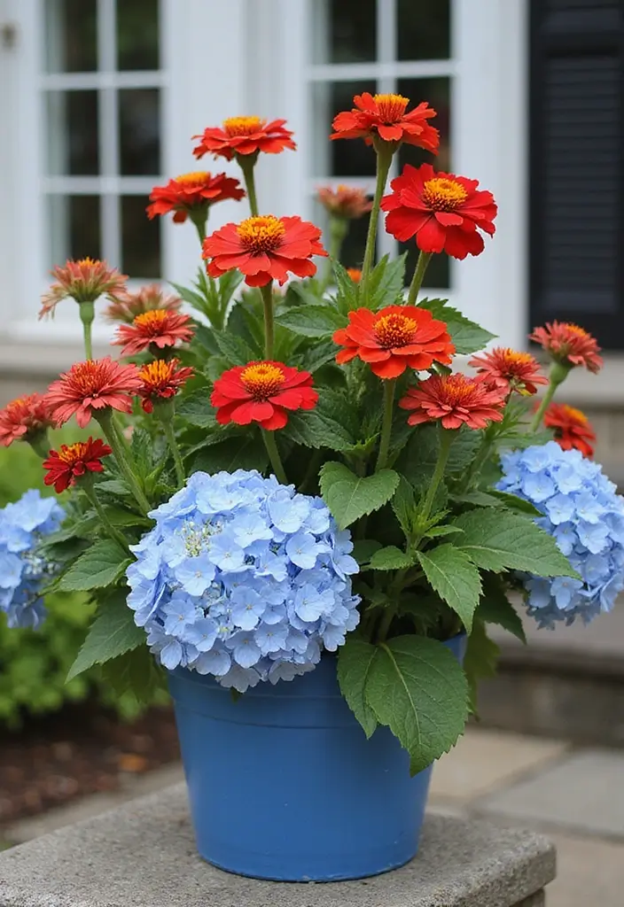 30 Stunning Flower Color Combinations That Always Work Together - 21. Warm Red and Cool Blue