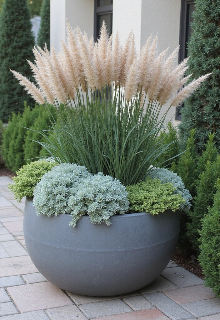 30 Stunning Flower Color Combinations That Always Work Together - 23. Cool Gray and Dark Evergreen