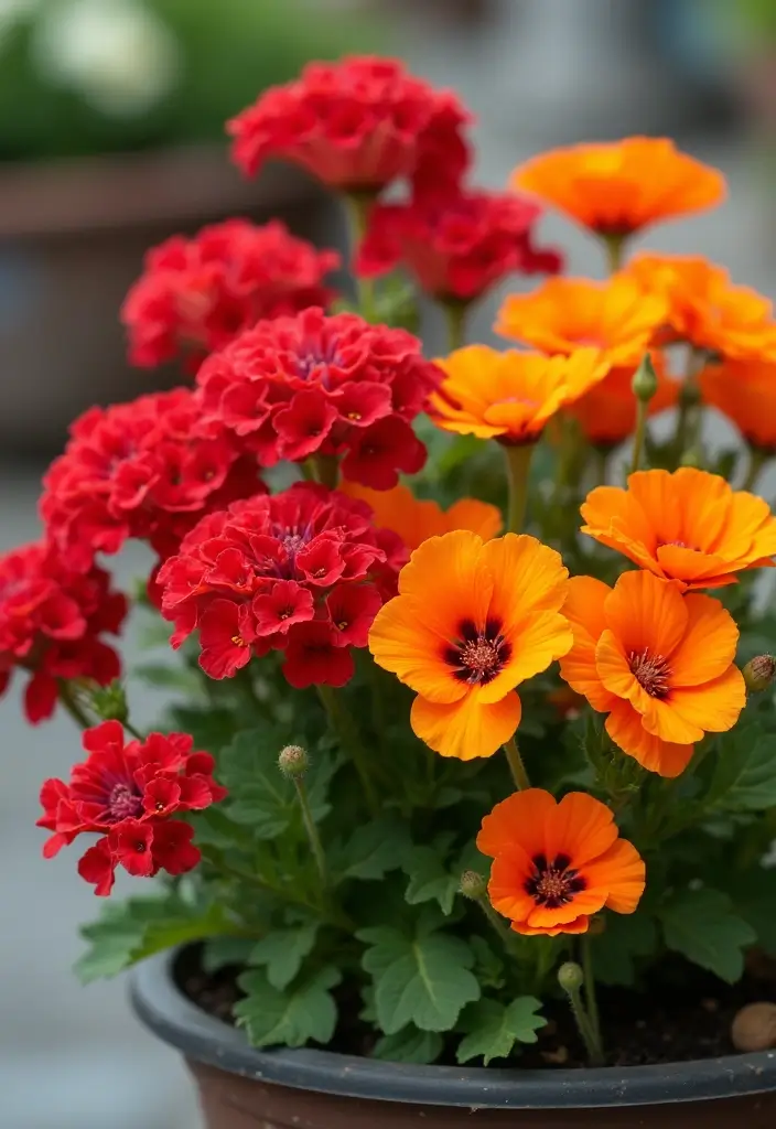30 Stunning Flower Color Combinations That Always Work Together - 24. Bold Red and Bright Orange