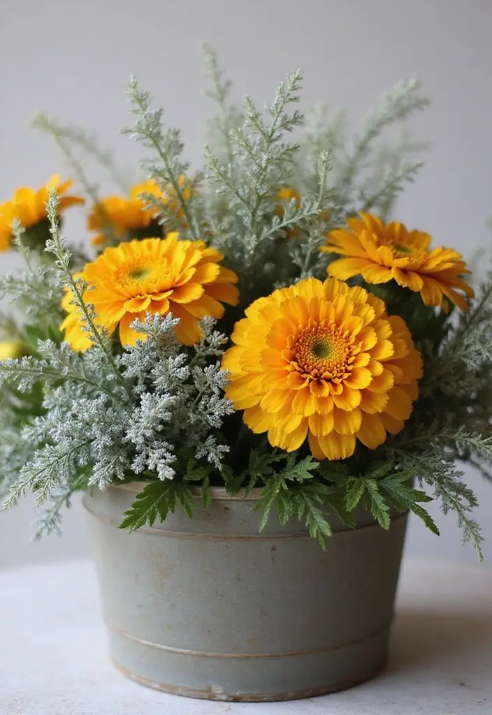 30 Stunning Flower Color Combinations That Always Work Together - 25. Warm Gold and Cool Silver