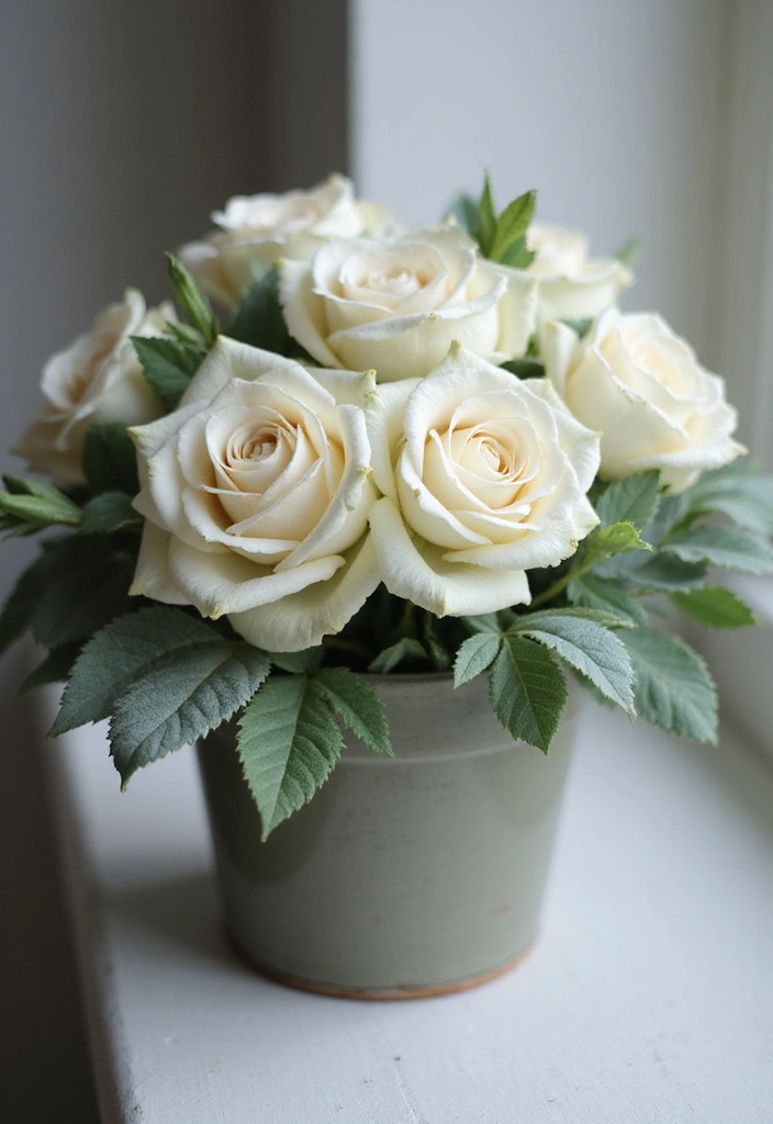 30 Stunning Flower Color Combinations That Always Work Together - 29. Soft Ivory and Cool Sage