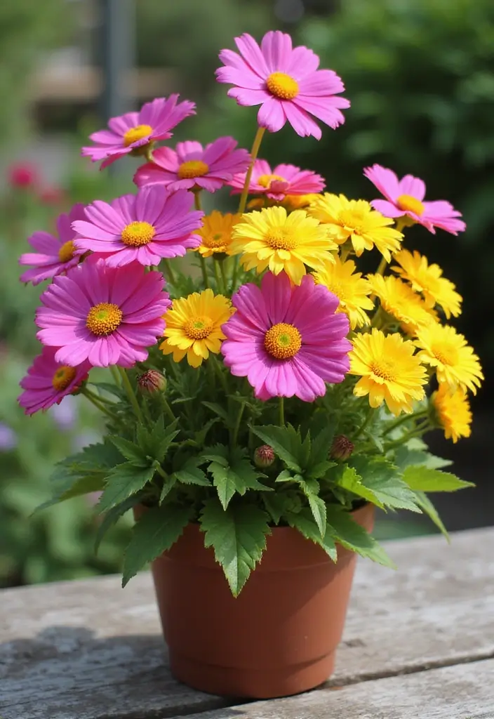 30 Stunning Flower Color Combinations That Always Work Together - 5. Bright Pink and Sunshine Yellow