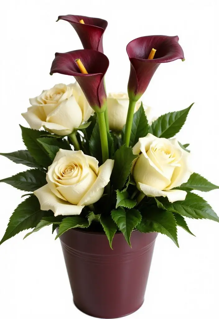 30 Stunning Flower Color Combinations That Always Work Together - 9. Rich Burgundy and Cream