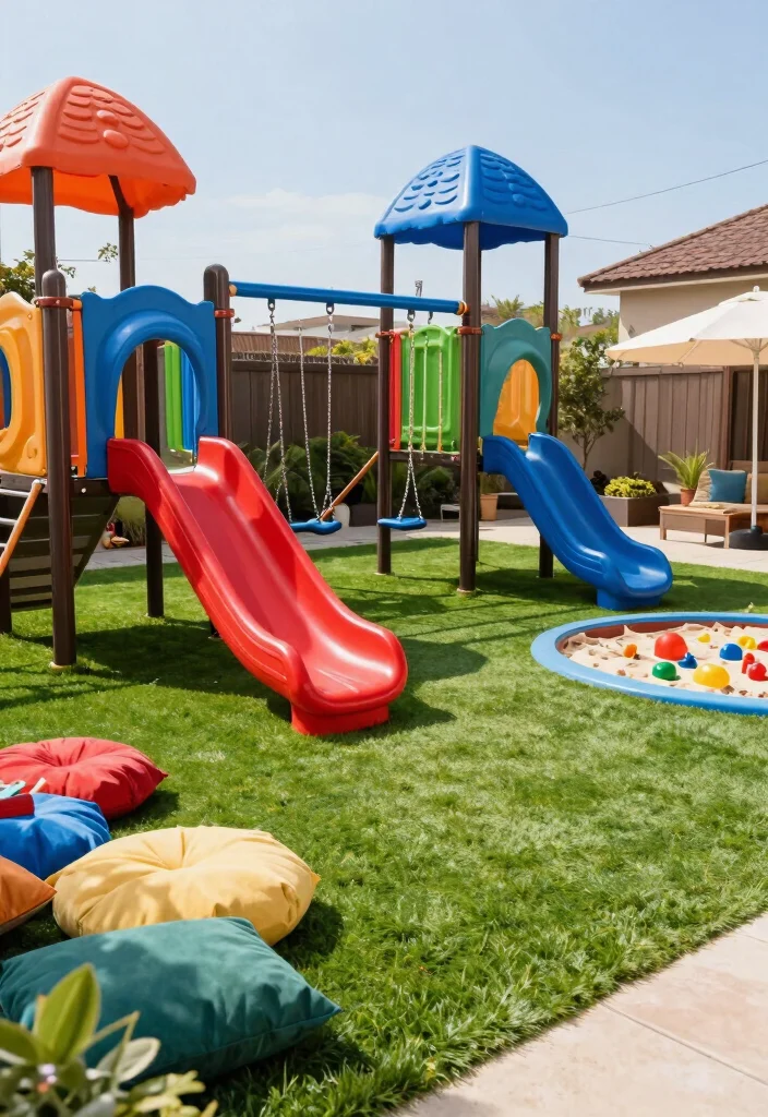 10 Artificial Turf Backyard Ideas for Low Maintenance Outdoor Living - 1. Family-Friendly Play Area 1